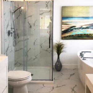 Farrow Custom Construction & Renovations - Bathroom Renovations with marble tile and soaker tub