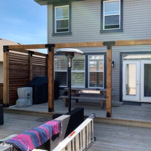 Farrow Custom Construction & Renovations - Home and Outdoor Renovations with Heavy Timber Pergola and wood louvers