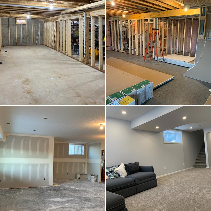 Finished Basement Projects - Before and After